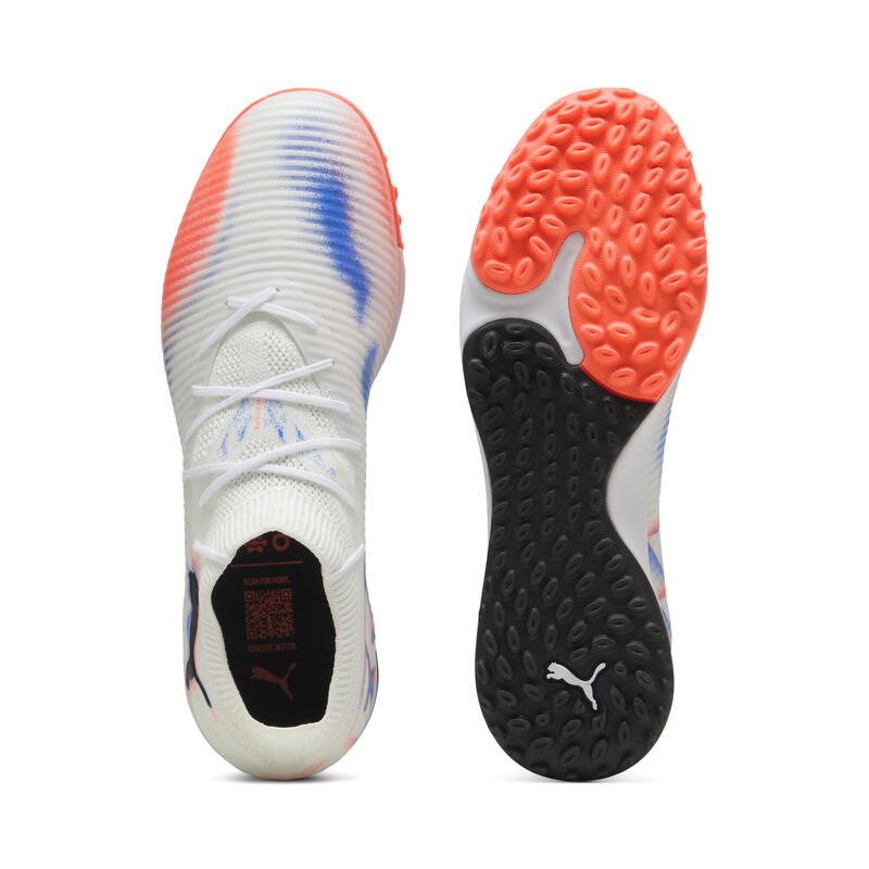 Buty piłkarskie unisex FUTURE 8 PRO Cage PUMA White Black Glowing Red