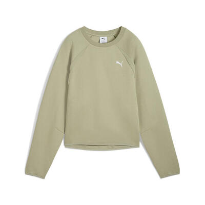 Evostripe comfort korte top met ronde hals voor dames puma lux army green