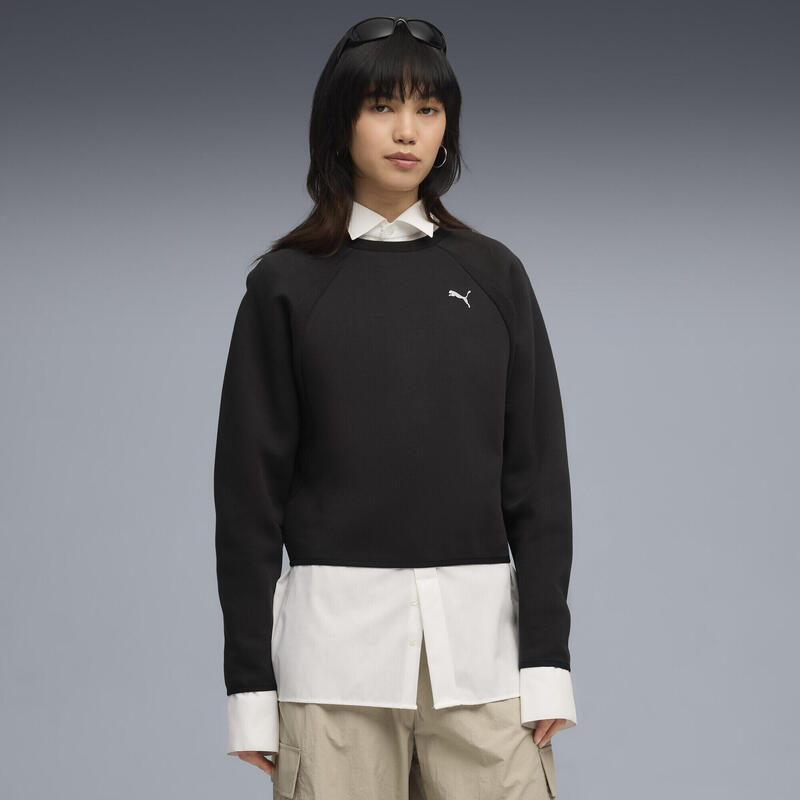 Hanorac Puma Evostripe Comfort Scurt Crew Dk Femeie