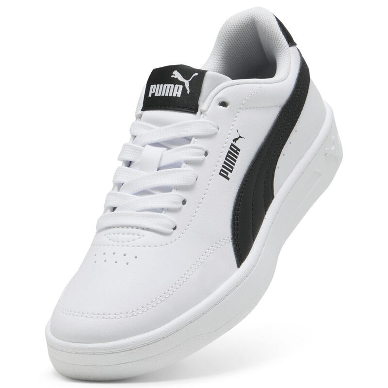 Încălțăminte fitness copii talpă amortizată Court Classic Clean alb PUMA