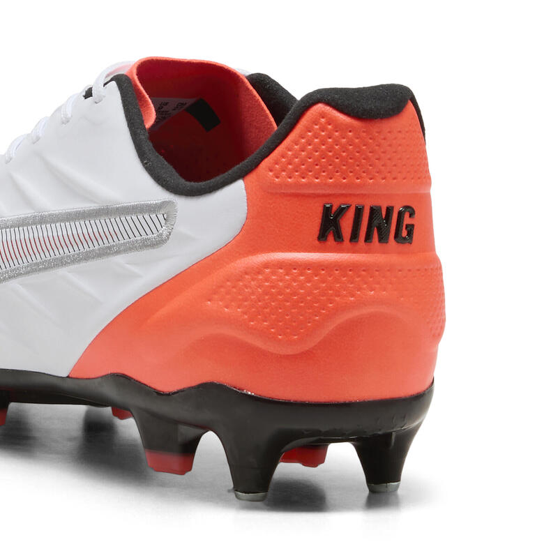 Buty piłkarskie unisex KING PRO MxSG PUMA White Silver Glowing Red Metallic