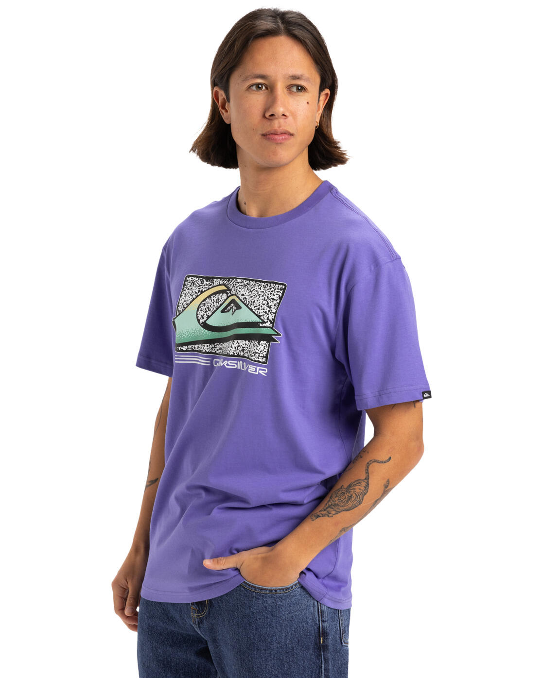 T-shirt à manches courtes RETRO FADE Violet Homme 3/4