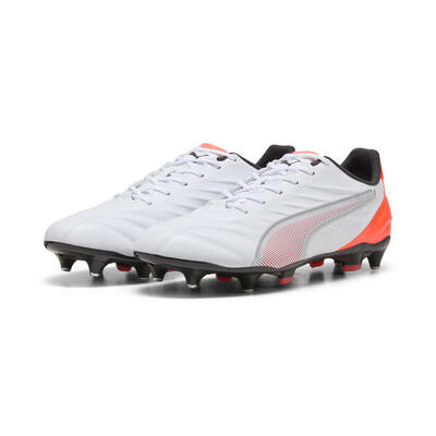 Botas de fútbol KING PRO MxSG unisex PUMA White Silver Glowing Red Metallic