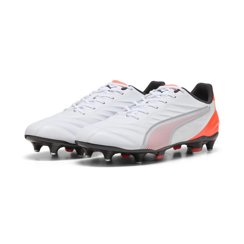 Buty piłkarskie unisex KING PRO MxSG PUMA White Silver Glowing Red Metallic