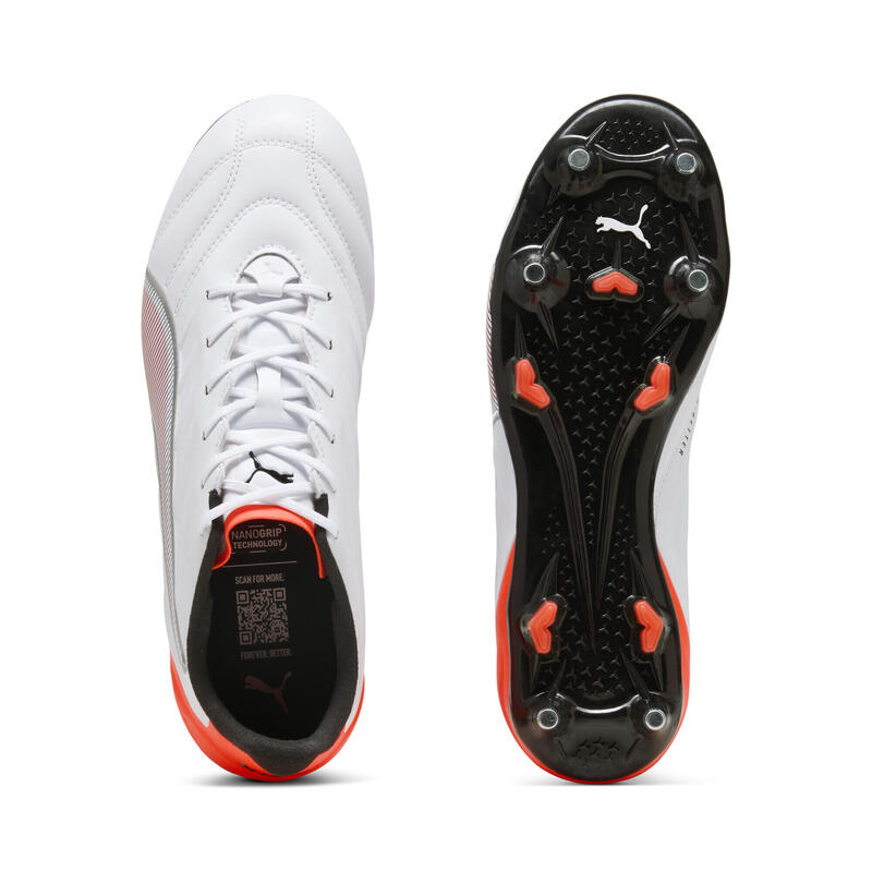 Buty piłkarskie unisex KING PRO MxSG PUMA White Silver Glowing Red Metallic