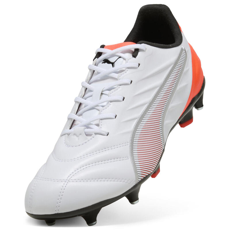 Buty piłkarskie unisex KING PRO MxSG PUMA White Silver Glowing Red Metallic