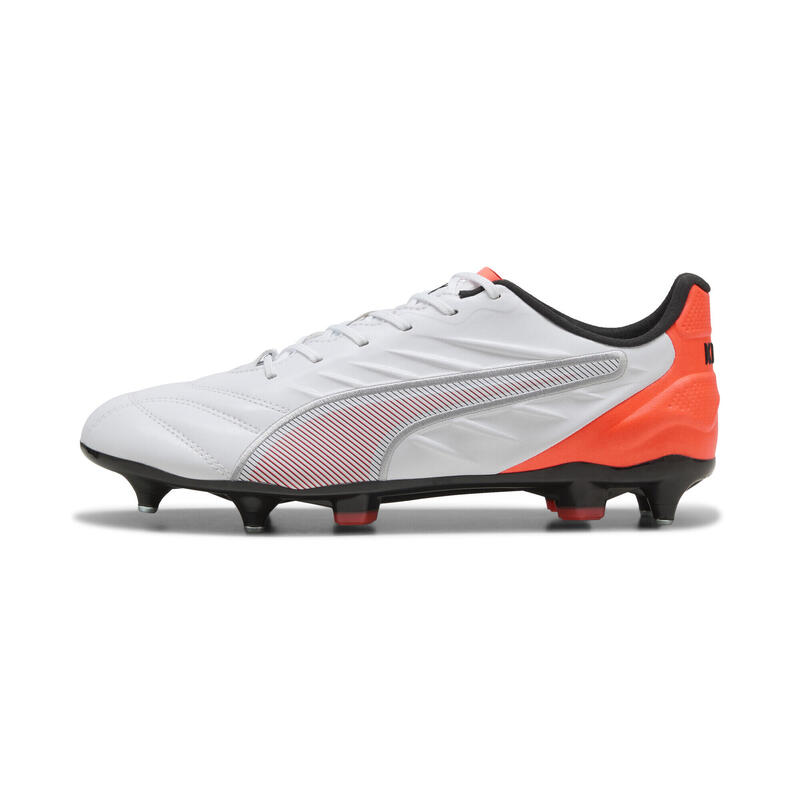 Buty piłkarskie unisex KING PRO MxSG PUMA White Silver Glowing Red Metallic