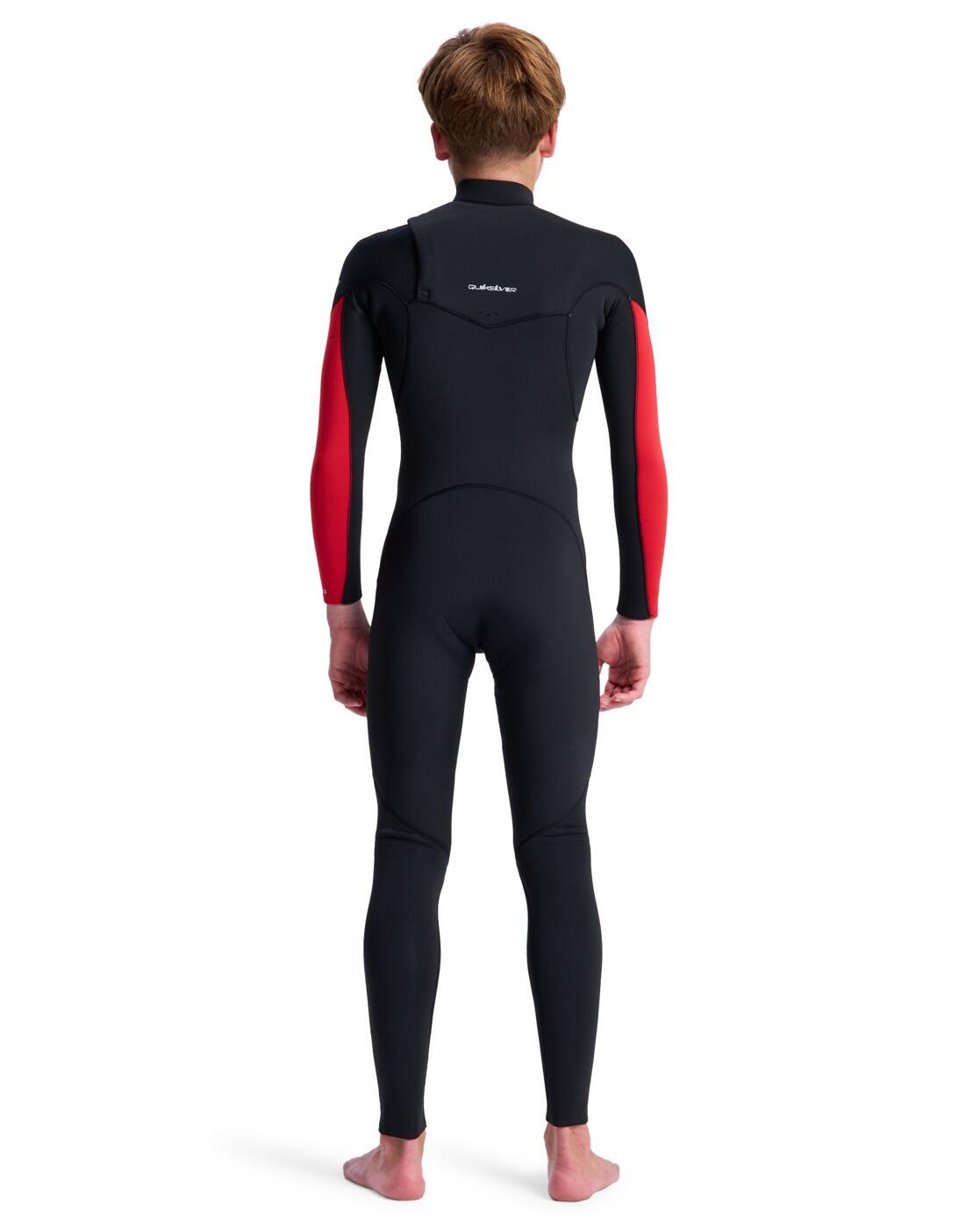 Combinaison de surf zip poitrine 4/3MM EVERYDAY SESSIONS Rouge Garçon 2/4