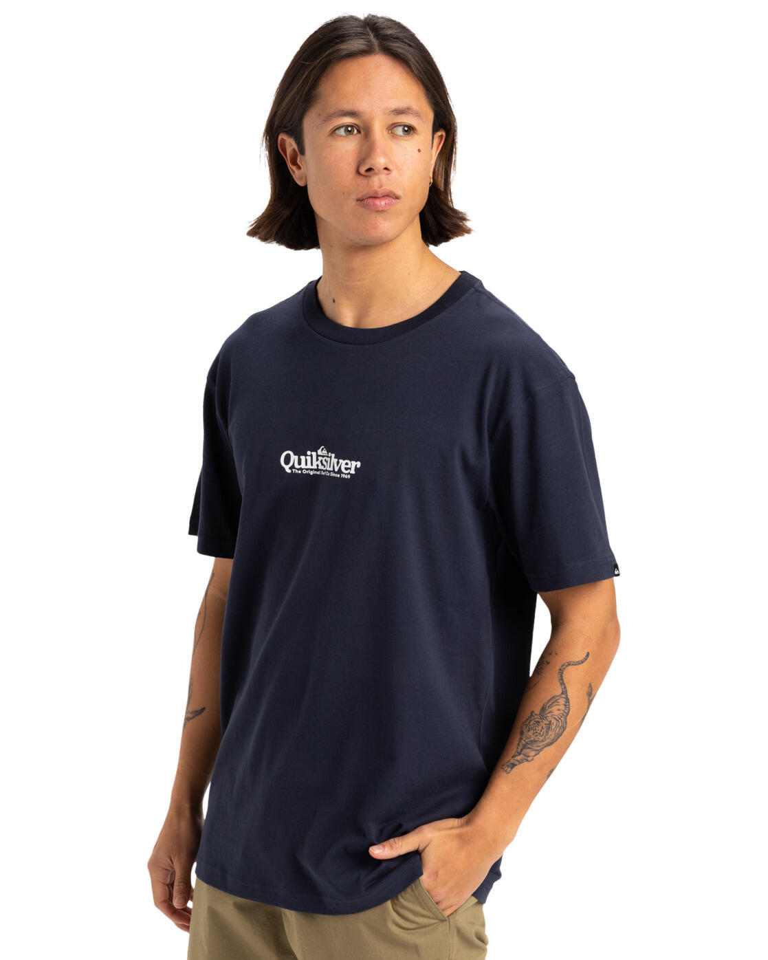 Camiseta de manga corta FINELINE Negro Hombre 3/4