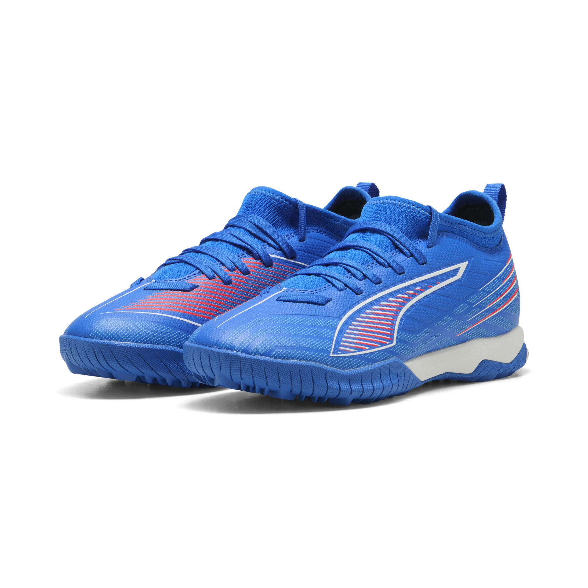 ULTRA 6 MATCH TT Mid Fußballschuhe Jugendliche PUMA Ultra Blue White Glowing Red 1/7