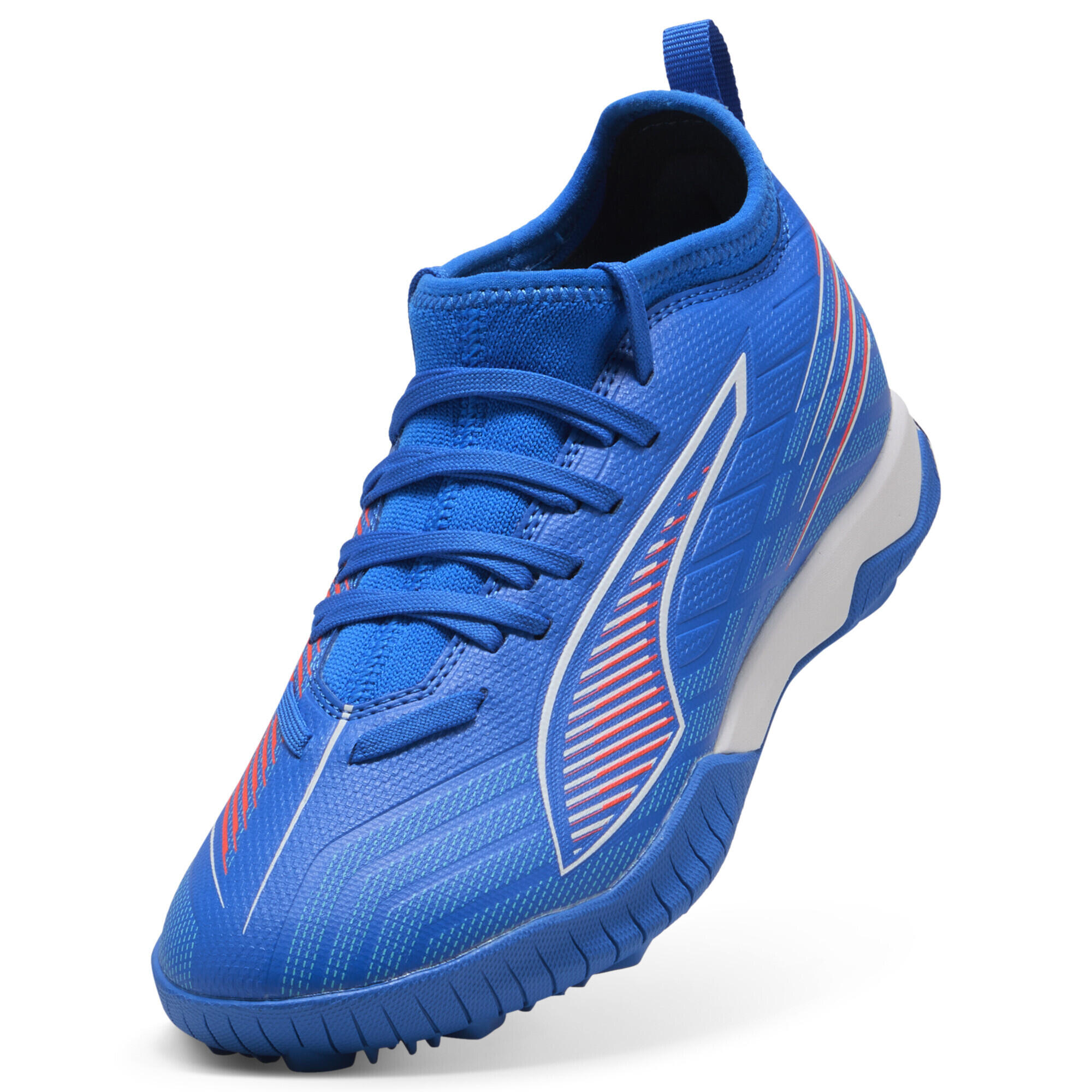 ULTRA 6 MATCH TT Mid Fußballschuhe Jugendliche PUMA Ultra Blue White Glowing Red 6/7