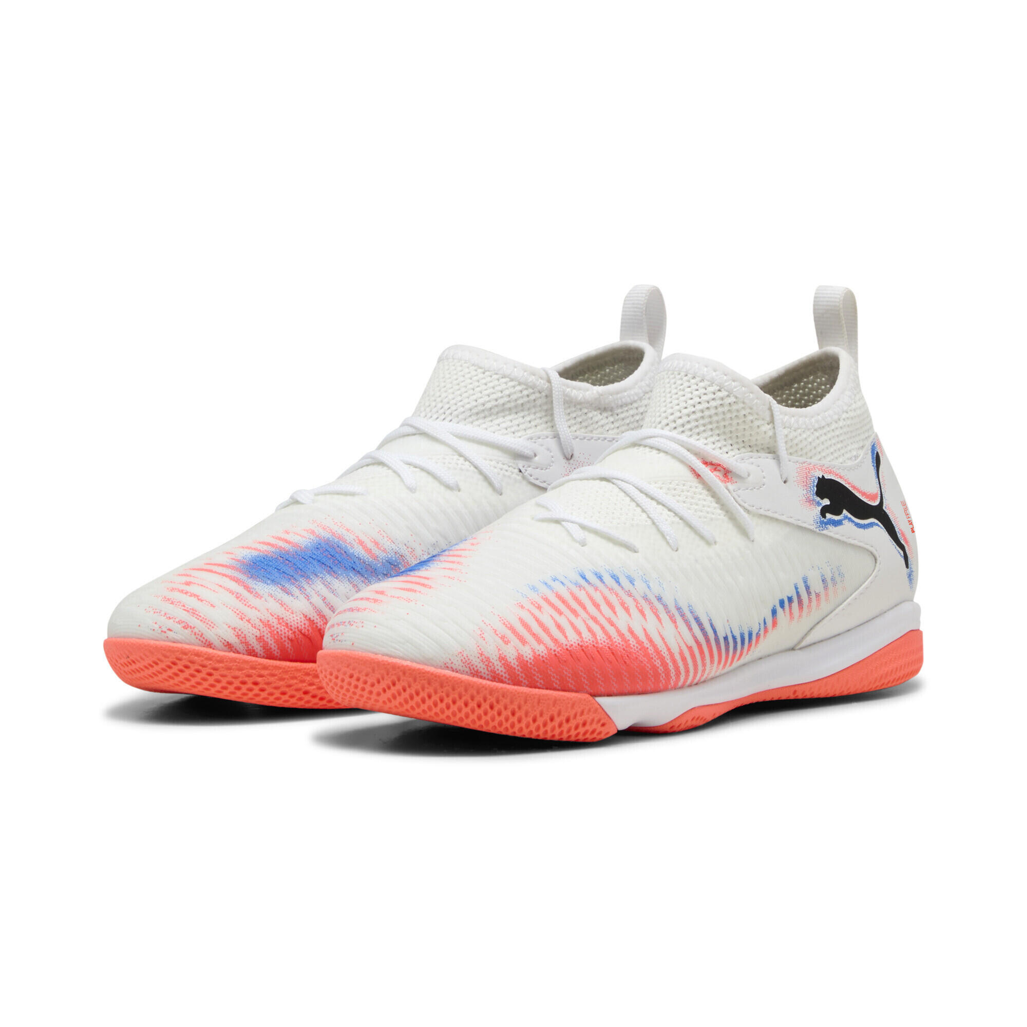 Puma - Chaussures De Futsal Mi-hautes Future 8 Match Enfant Et Adolescent Puma - Chaussures De Football - Blanc|noir|rouge - Decathlon