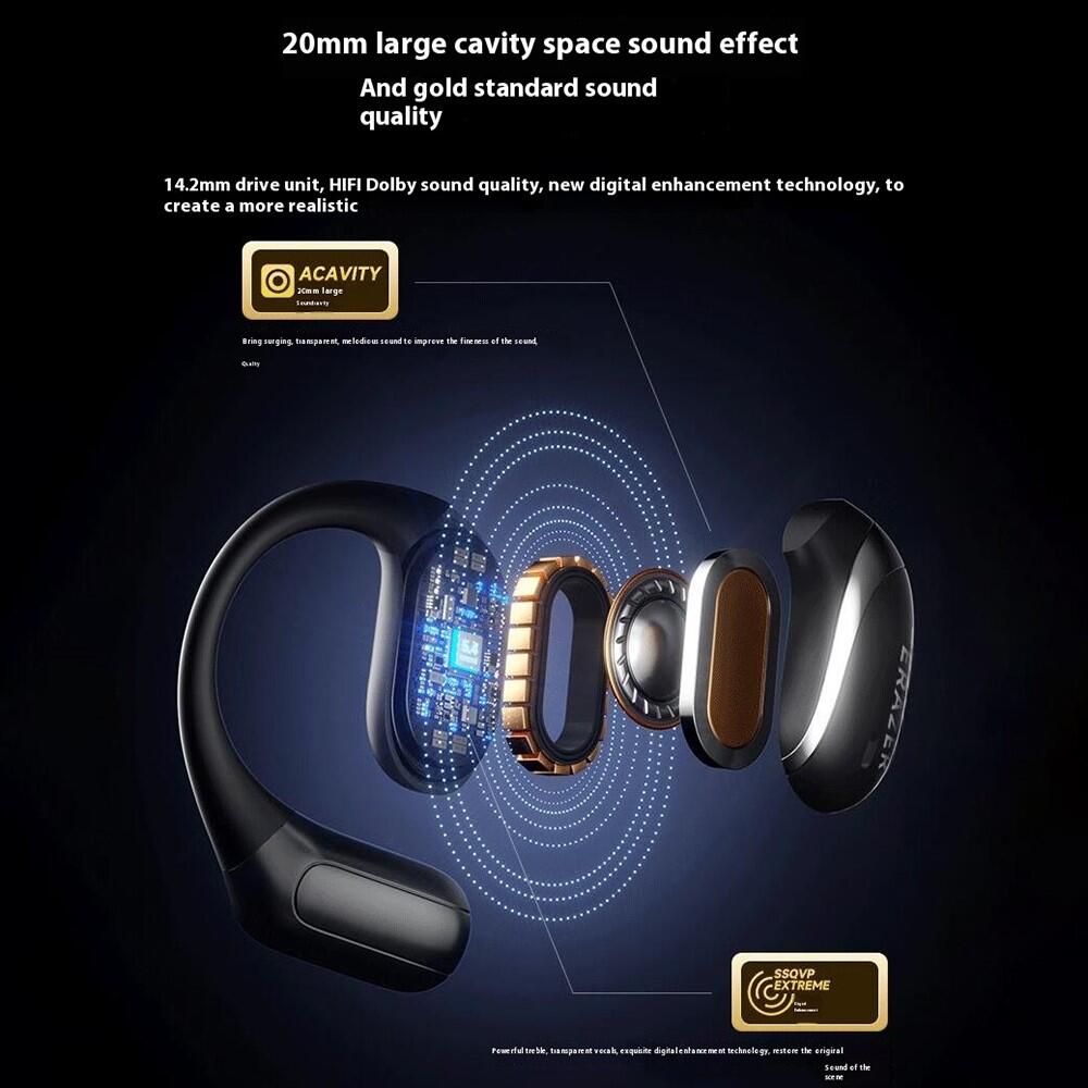 LENOVO X9 Écouteurs Bluetooth HiFi Tour d’Oreille Non-Intra - Noir 5/7
