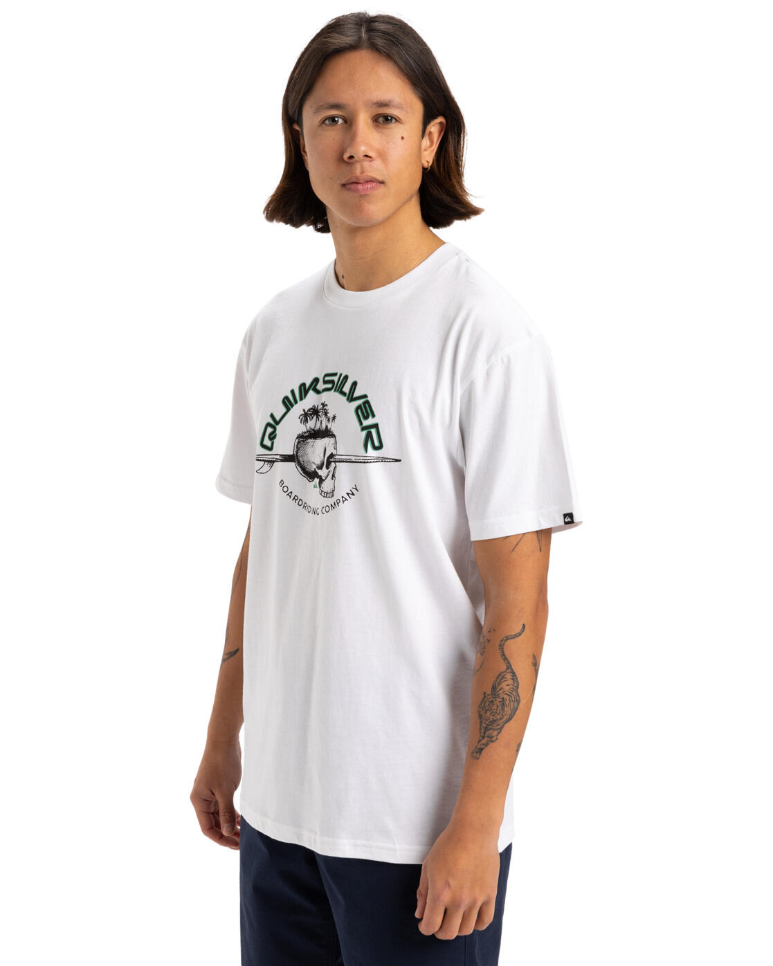 Camiseta de manga corta SKULL LINES Blanco Hombre 3/4