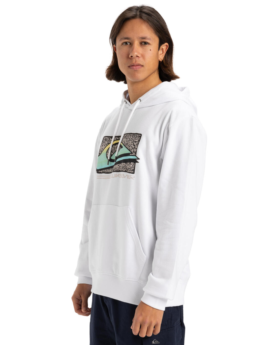 Sweat à capuche RETRO FADE Blanc Homme 3/4