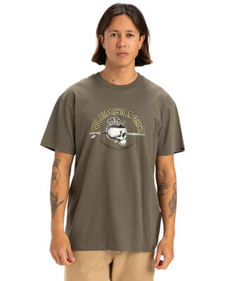 T-shirt met korte mouw skull lines braun heren