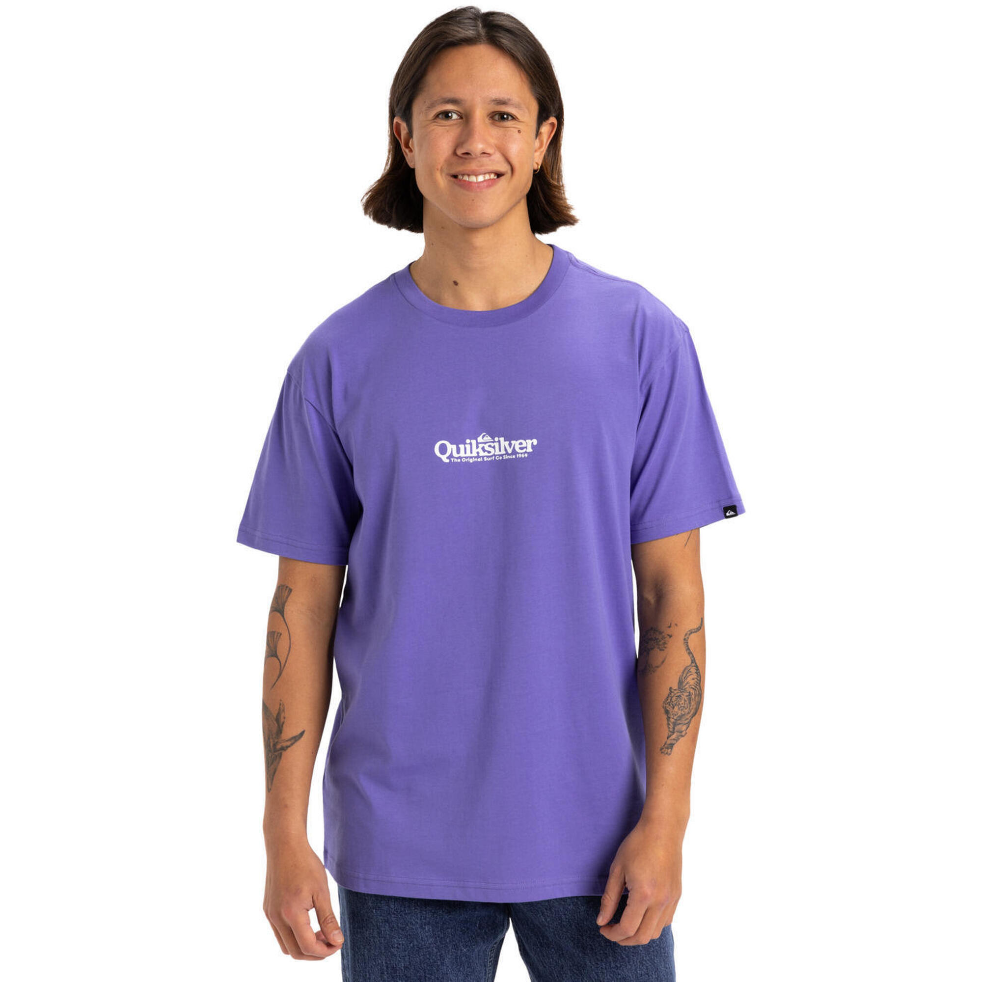 Quiksilver - T-shirt À Manches Courtes Fineline Violet Homme - T-shirt Manches Courtes - Violet - Decathlon