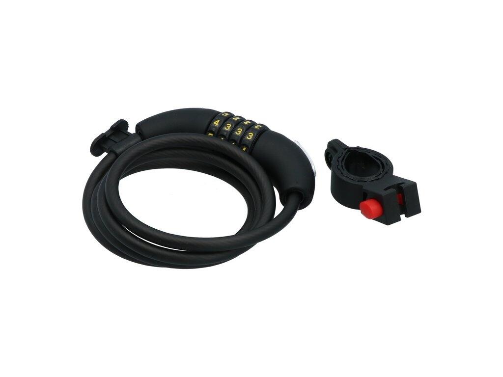Dresco Code Kabelslot 120/8 -Cijferslot / Spiraalslot - 120 CM - Met Houder 4/6