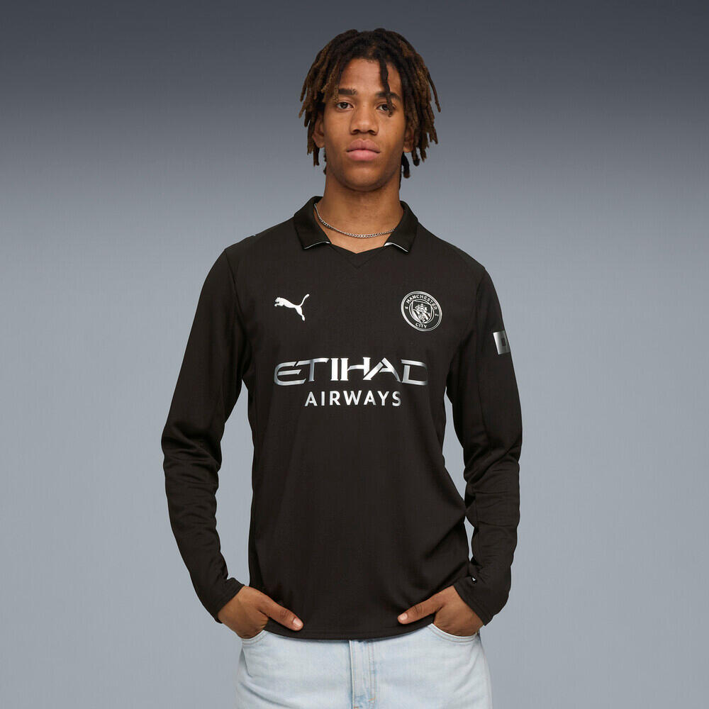 ウェア ManCity 25-26 AWAY Manchester City FC 25/26 Men's Long Sleeve Away Jersey - Black