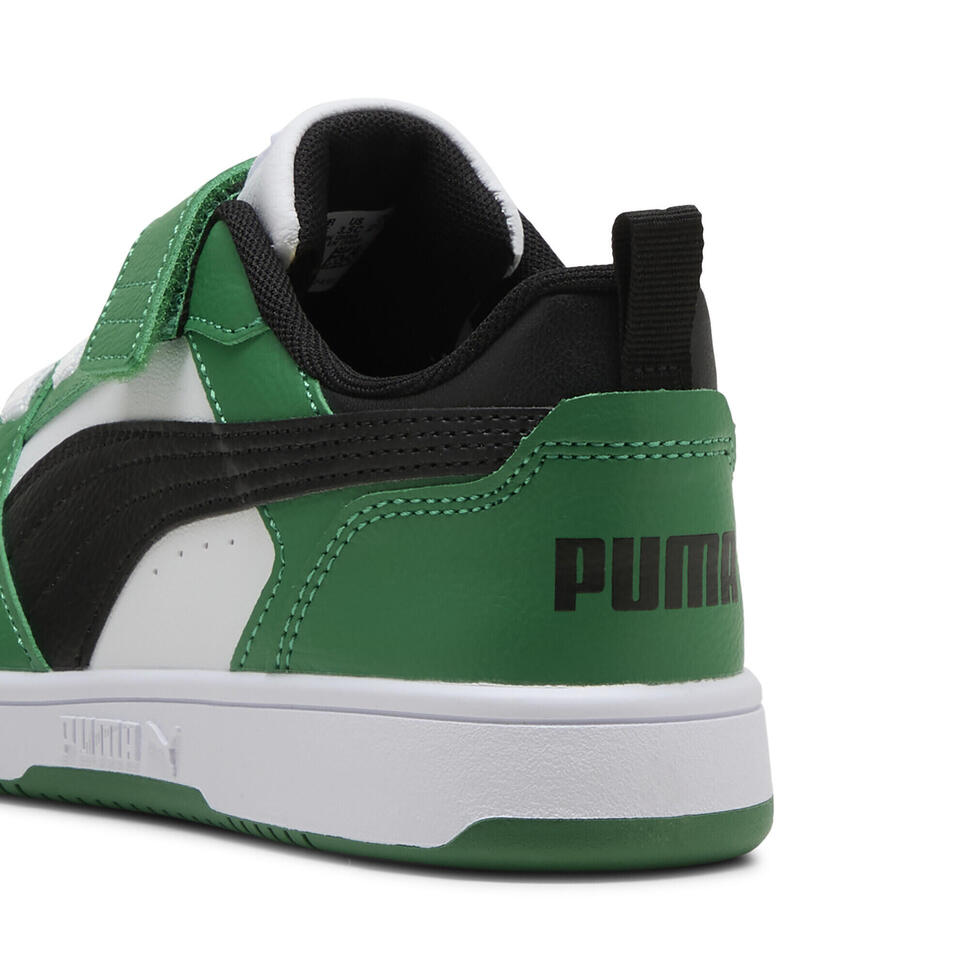 Dziecięce sneakersy PUMA Rebound V6 Lo PUMA White Black Archive Green
