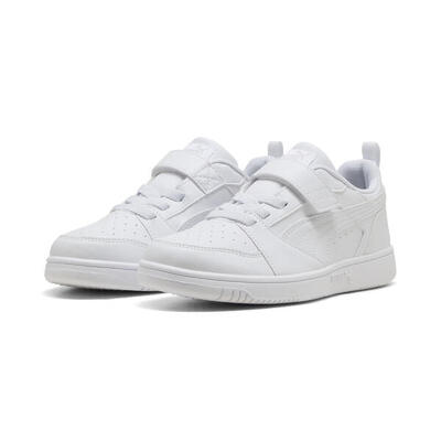 Puma rebound v6 lo sneakers voor kinderen puma white cool light gray