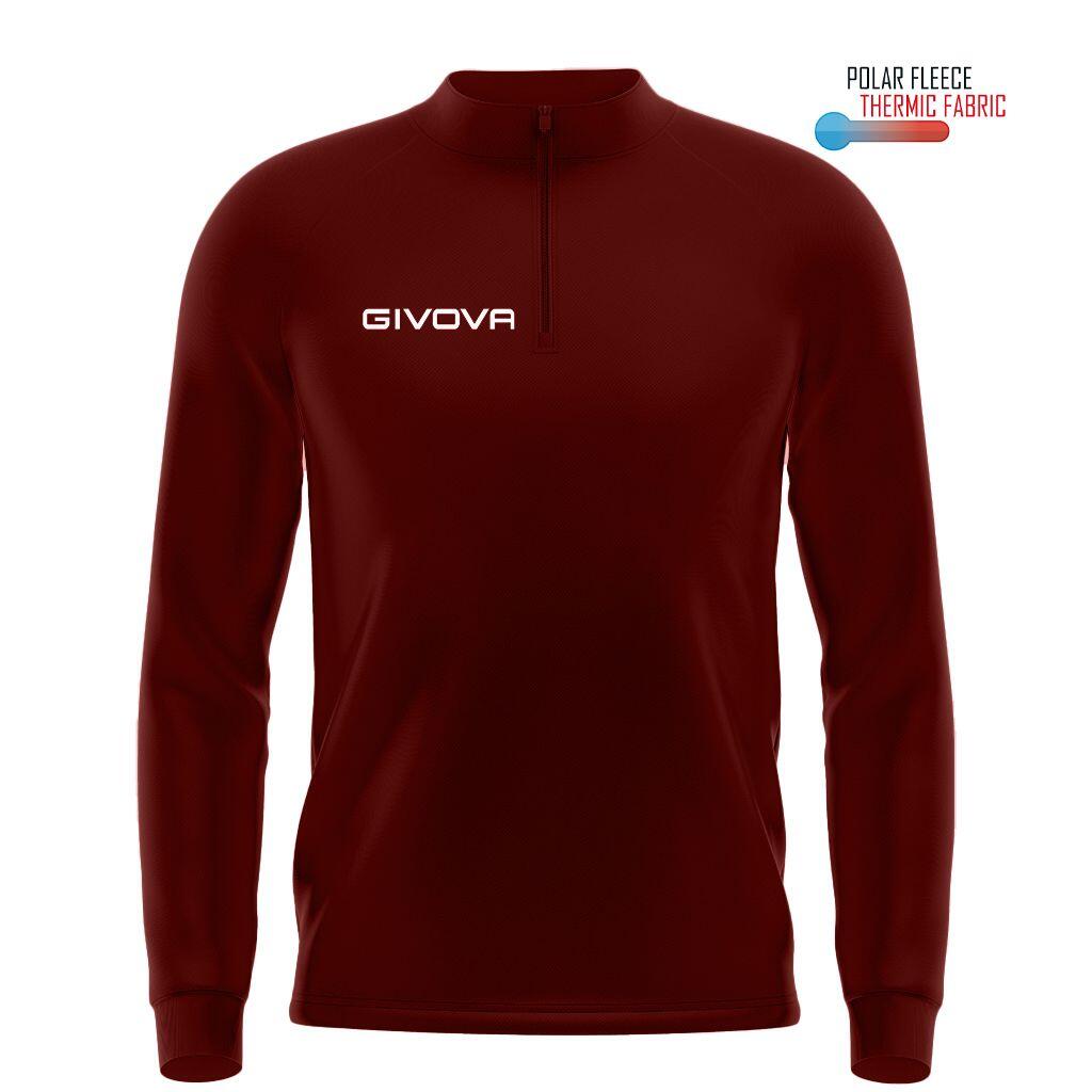 GIVOVA Givova Maglia Sports Sweatshirt — Burgundy L, 1/2 Zip