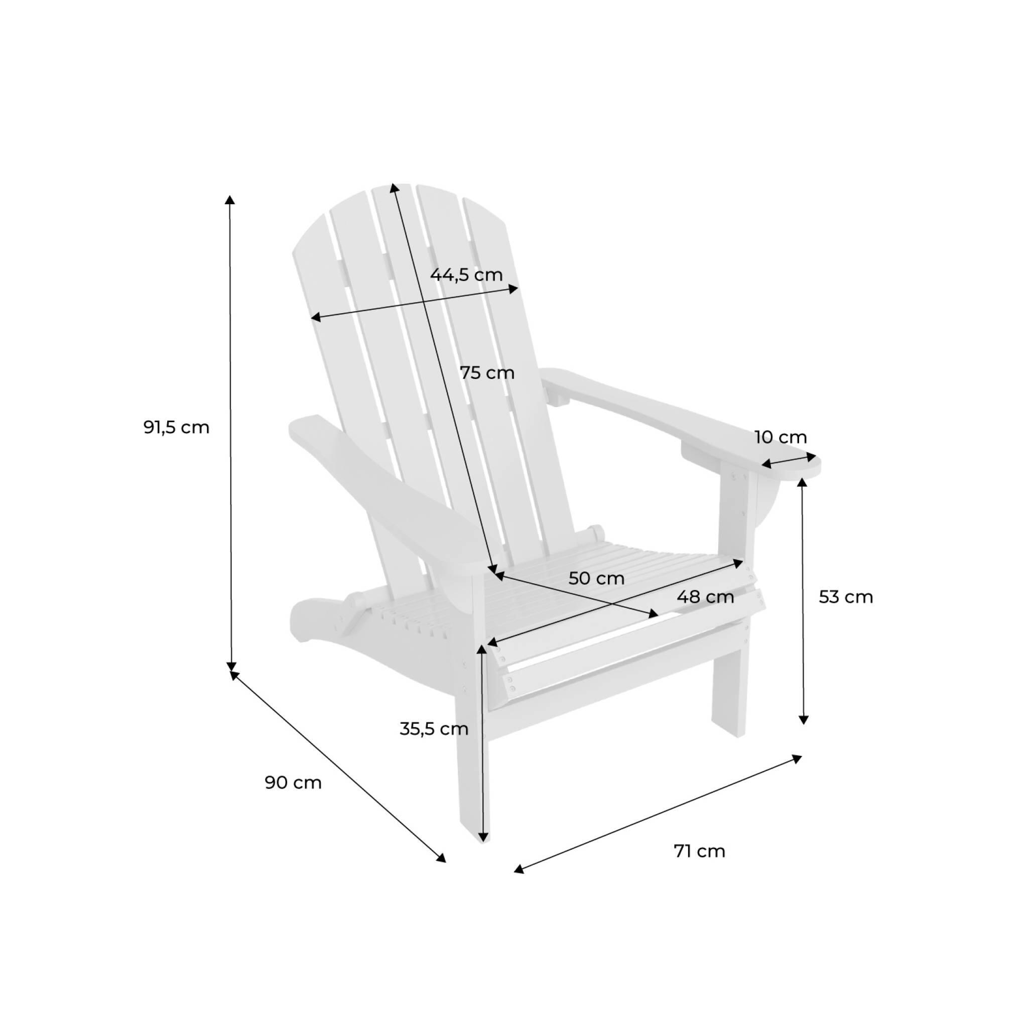 Sillón de madera de acacia con reposabrazos, Azul 4/6