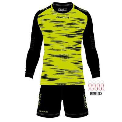 Givova doelman kit fluo geel-zwart 2xl - ademend en duurzaam