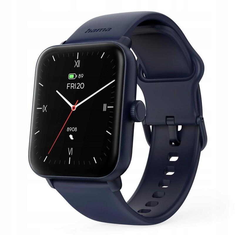 SMARTWATCH Zegarek Sportowy Hama Fit Watch 6010 GPS Prostokątny Niebieski