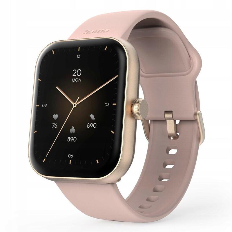 Hama Fit Watch 5000 SMARTWATCH Zegarek Sportowy Prostokątny Różowe Złoto