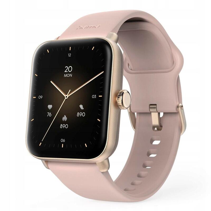 SMARTWATCH Zegarek Sportowy Hama Fit Watch 6010 GPS Prostokątny Złoty