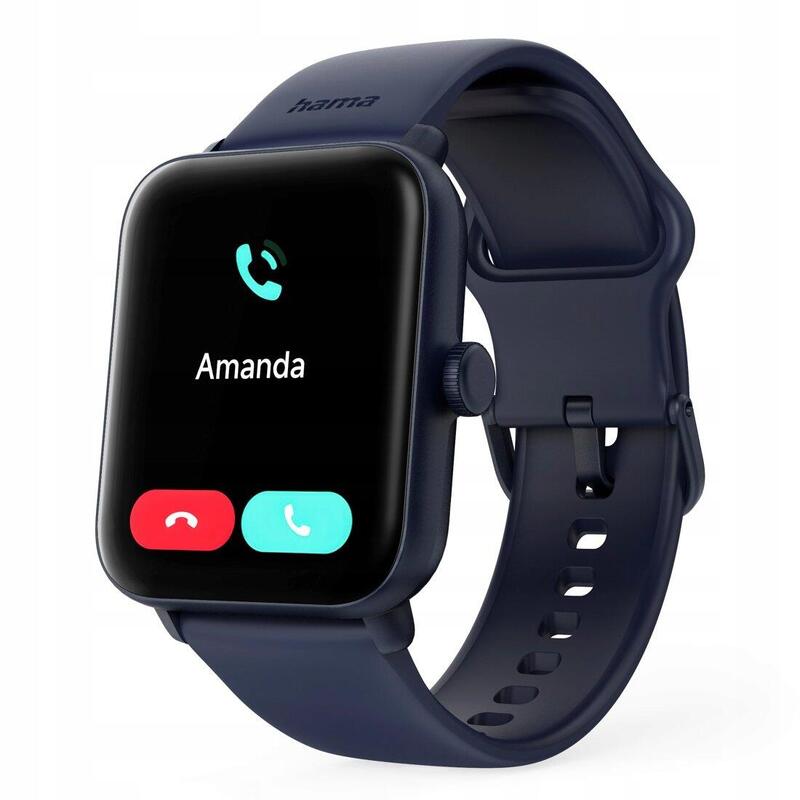 SMARTWATCH Zegarek Sportowy Hama Fit Watch 6010 GPS Prostokątny Niebieski