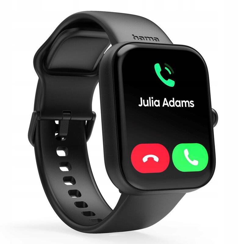 Hama Fit Watch 5000 SMARTWATCH Zegarek Sportowy Prostokątny Czarny