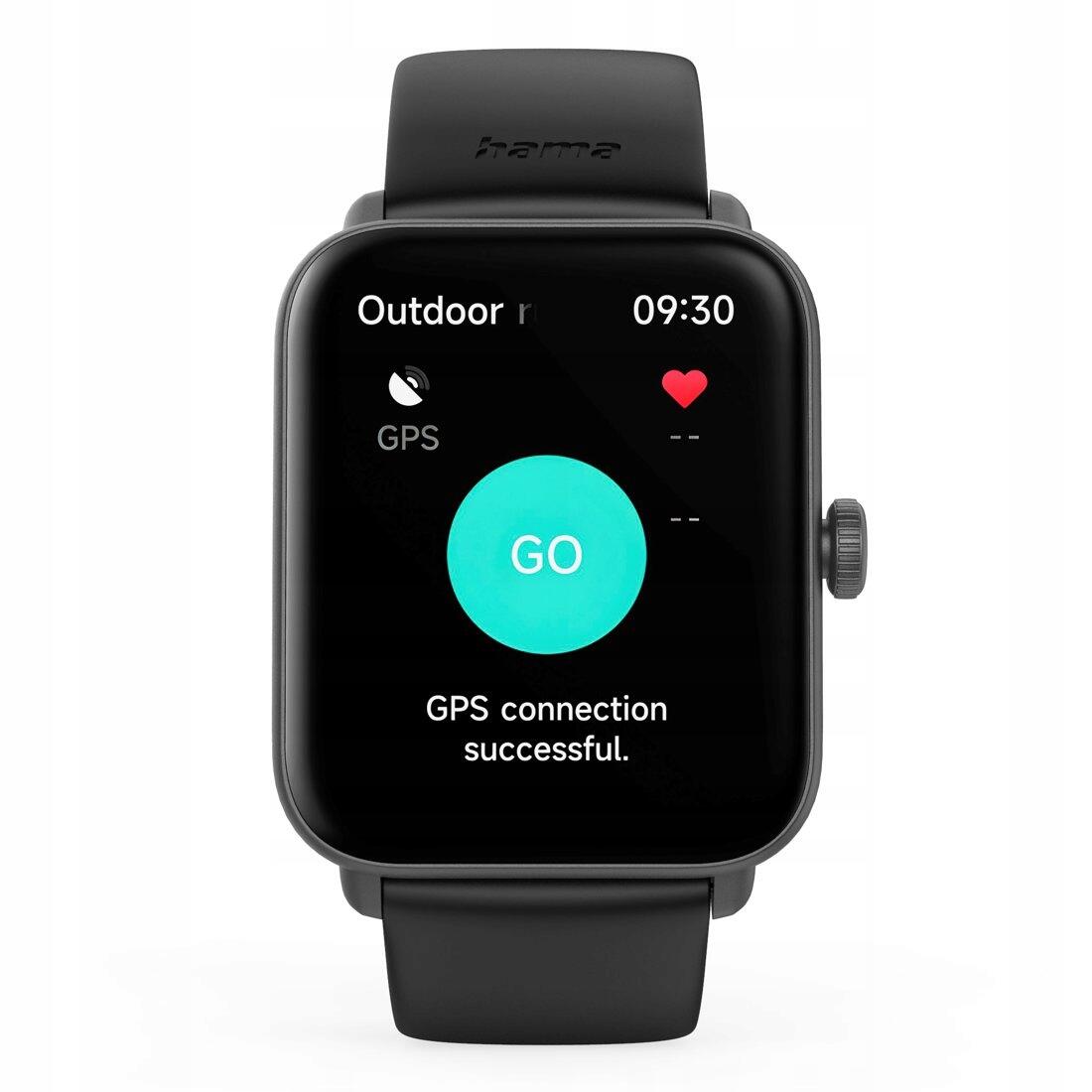 SMARTWATCH Zegarek Sportowy Hama Fit Watch 6010 GPS Prostokątny Czarny 3/7