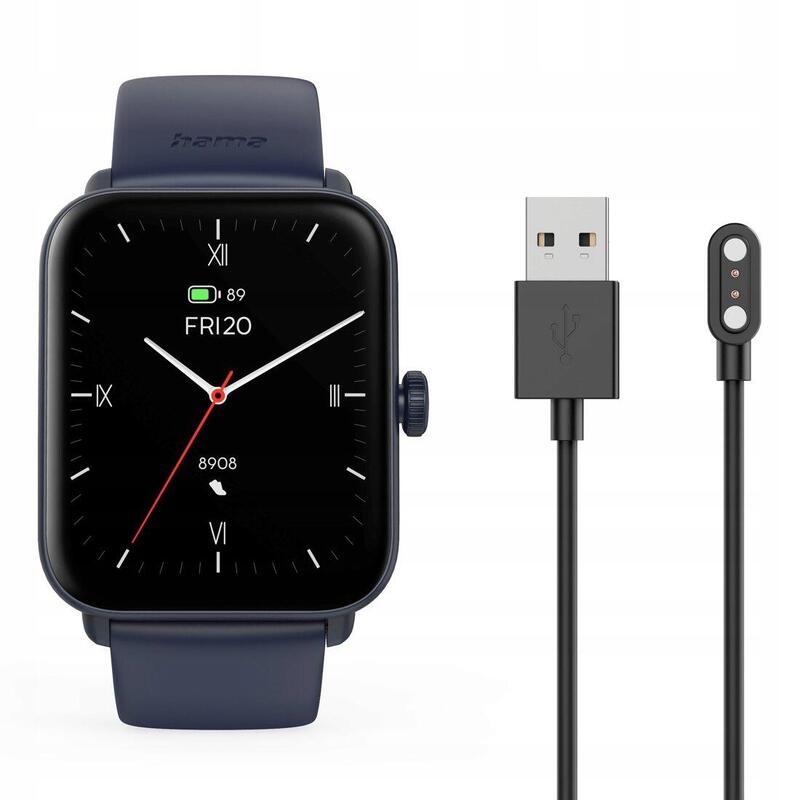 SMARTWATCH Zegarek Sportowy Hama Fit Watch 6010 GPS Prostokątny Niebieski
