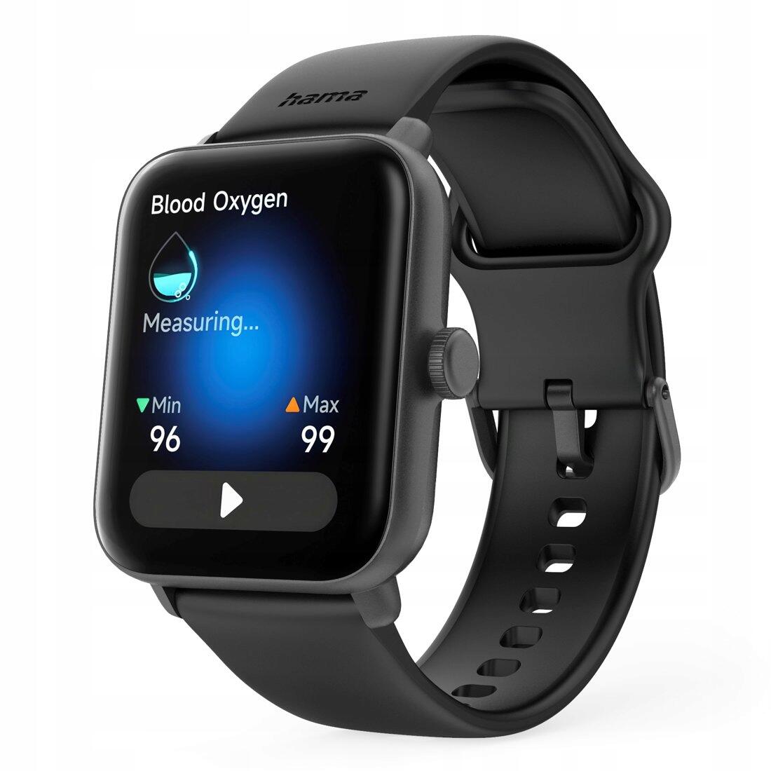 SMARTWATCH Zegarek Sportowy Hama Fit Watch 6010 GPS Prostokątny Czarny 2/7