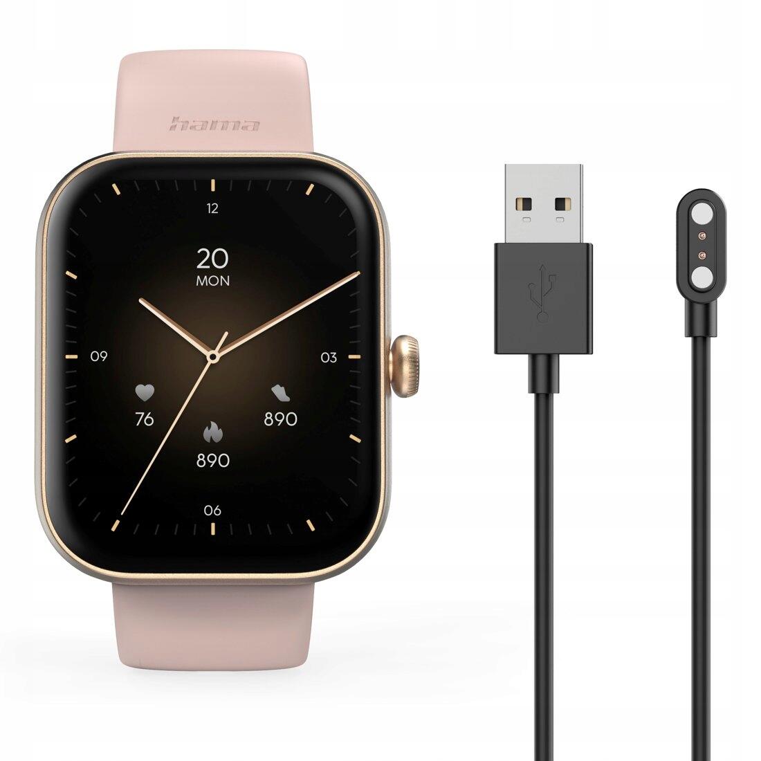 Hama Smartwatch 5000 Telefoonfunctie Slaapanalyse Waterdicht 1,65 inch Rosé 6/7