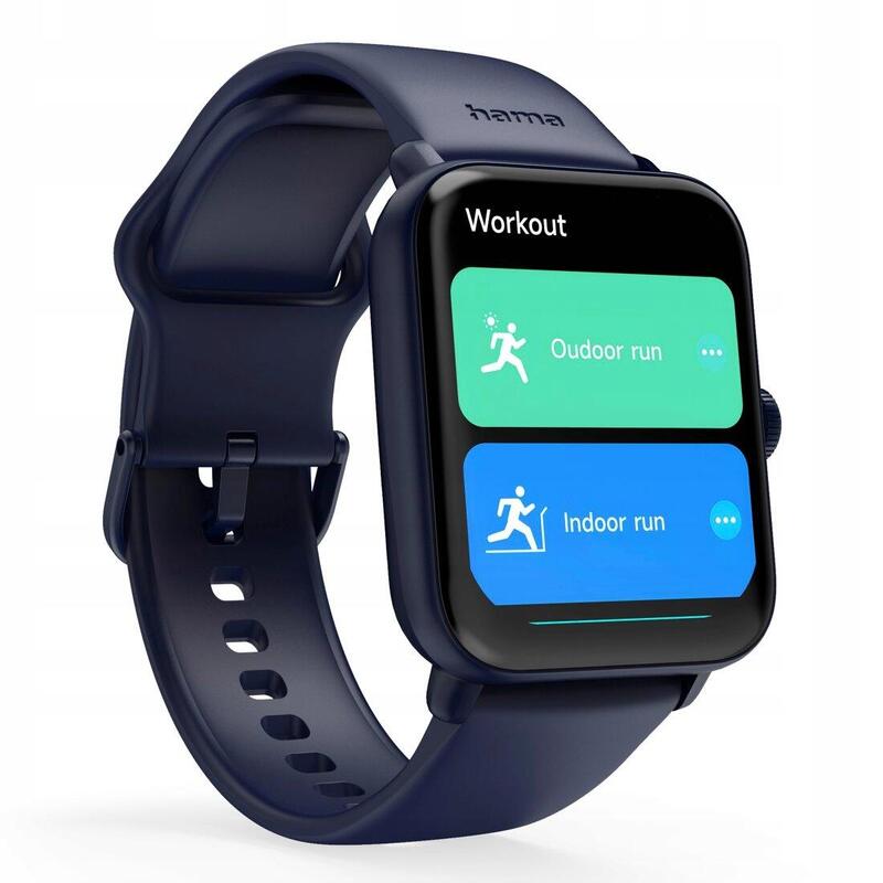 SMARTWATCH Zegarek Sportowy Hama Fit Watch 6010 GPS Prostokątny Niebieski