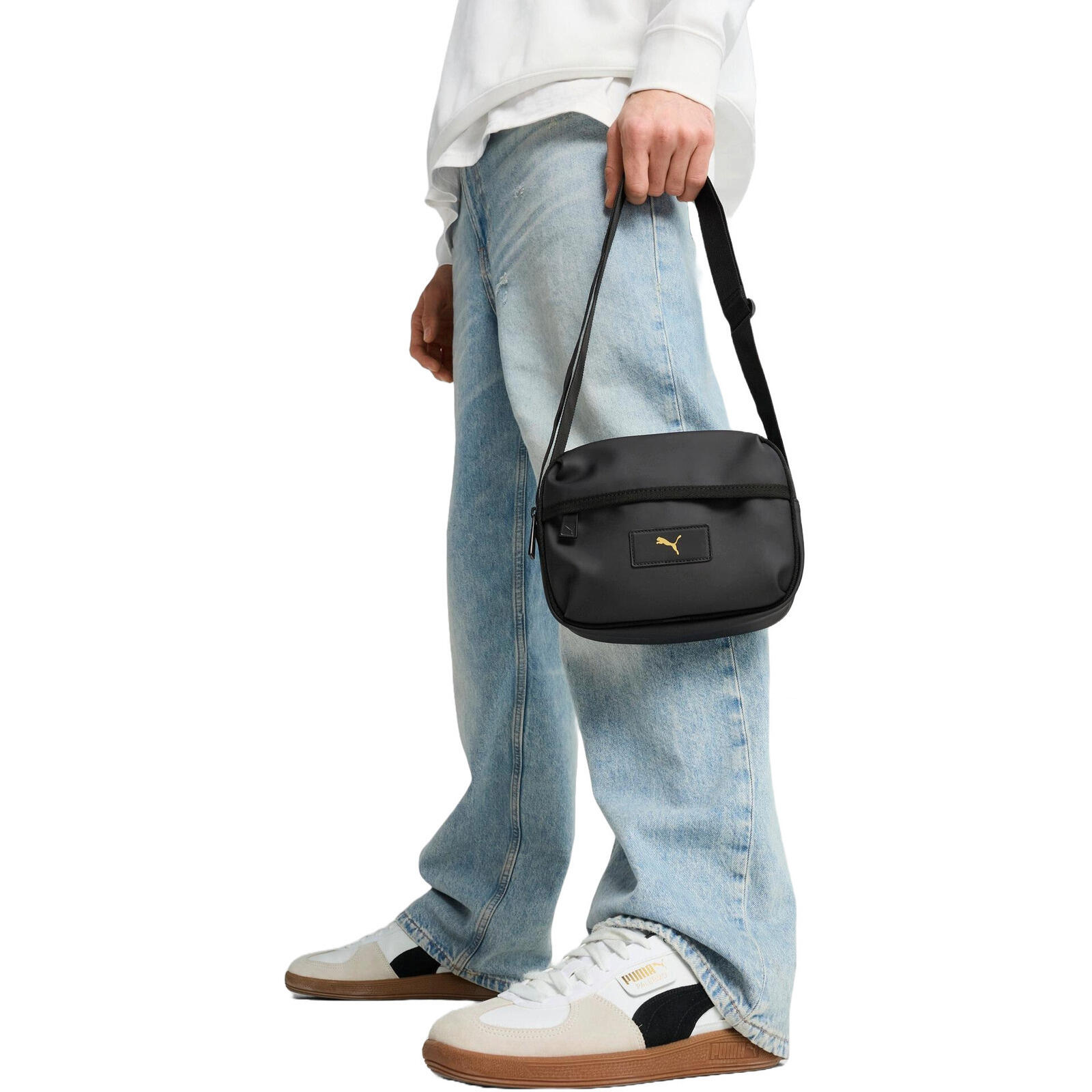 Bolsa puma essentials pu crossbody bag 2l, preto, unissex
