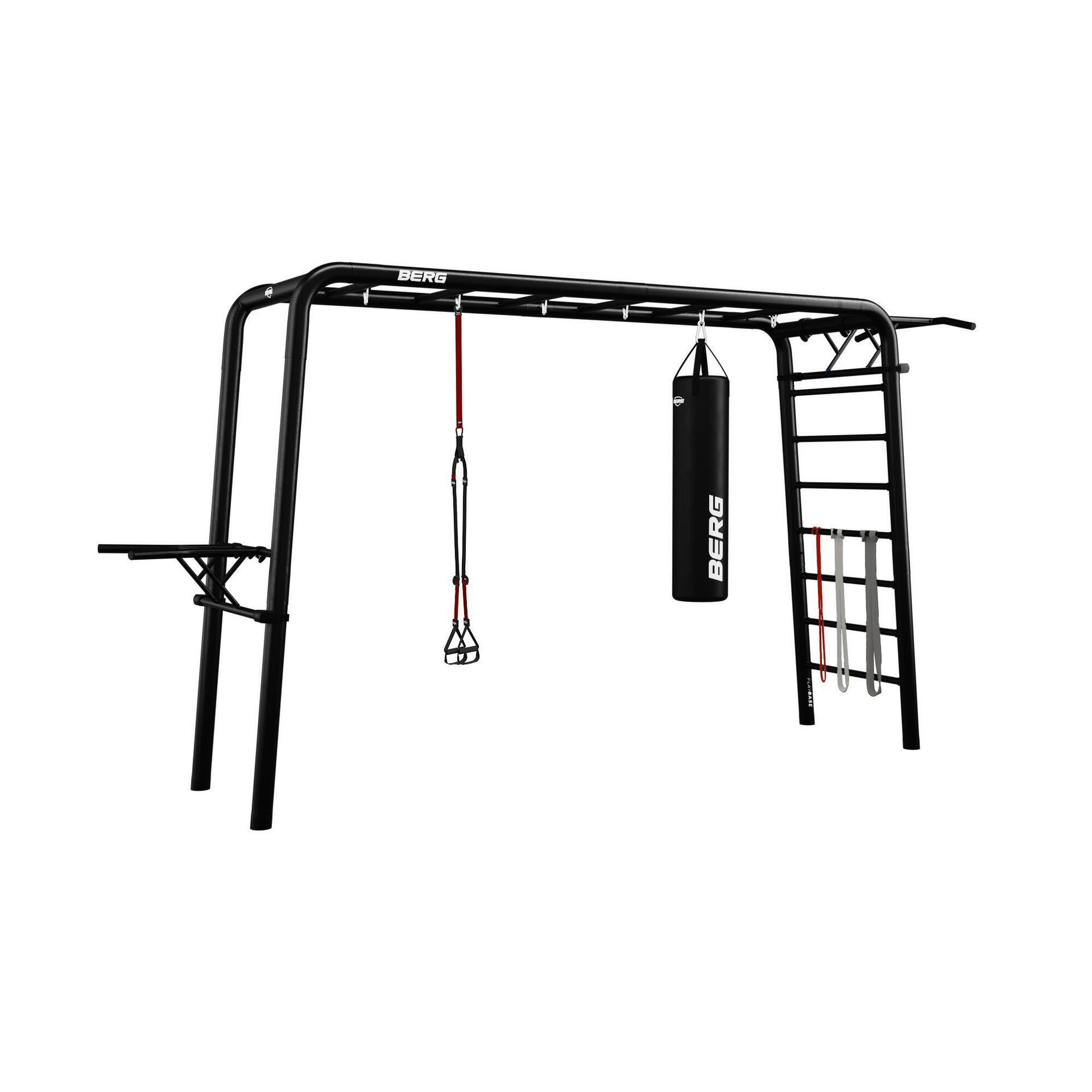 Berg - Playbase Large + Sports Set, Dips/traction, Corde, Sac De Boxe & Bandes - Aire De Jeu - Noir - Decathlon