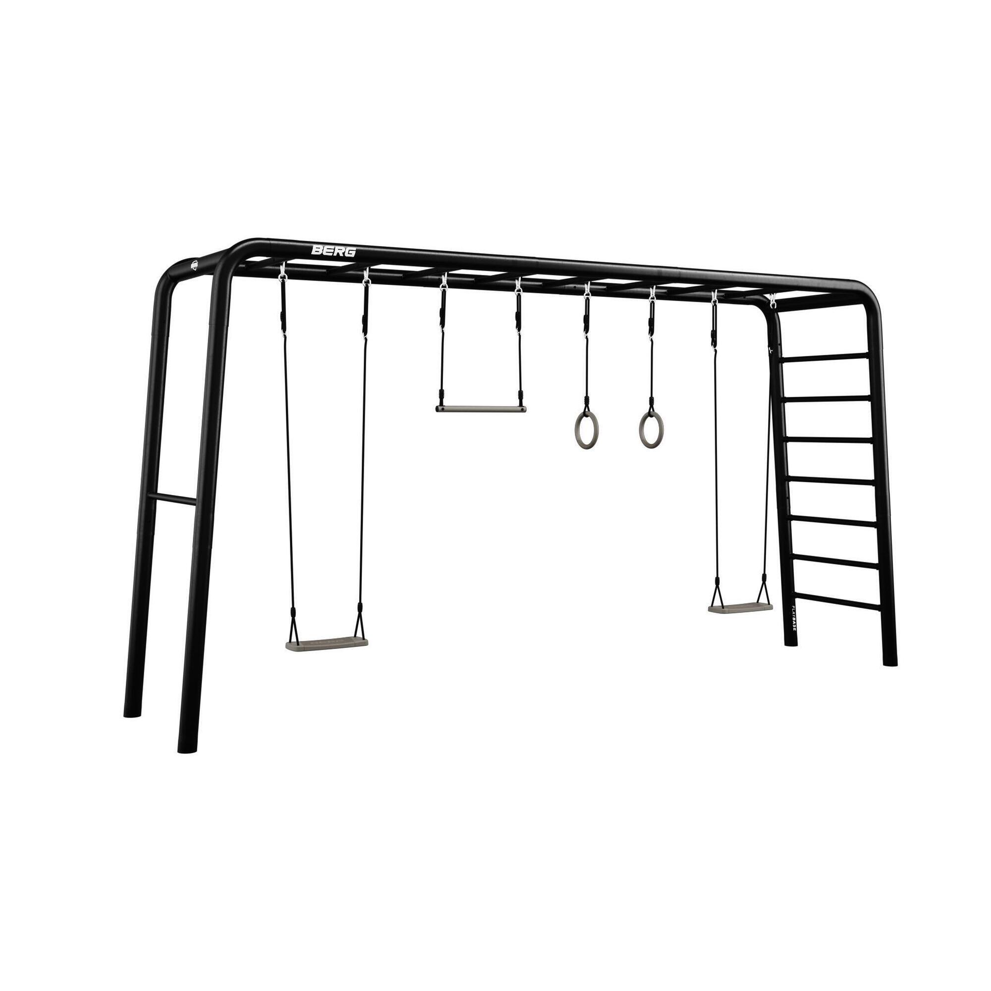 Berg - Berg Playbase Extra Large + Active Set, 2 Balançoires, Trapèze & Anneaux - Aire De Jeu - Noir - Decathlon