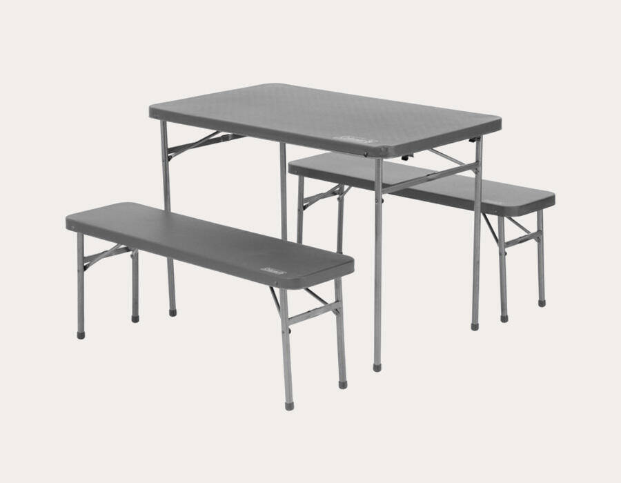 4 Person Pack-Away SET Folding All-in-One Steel Table & Chair | Compact & Foldable Set for Camping, Picnic, Garden, Outdoor & Indoor Use -  1