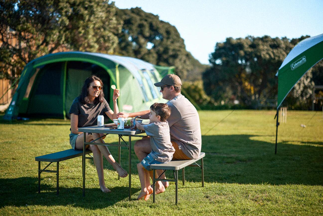 4 Person Pack-Away SET Folding All-in-One Steel Table & Chair | Compact & Foldable Set for Camping, Picnic, Garden, Outdoor & Indoor Use