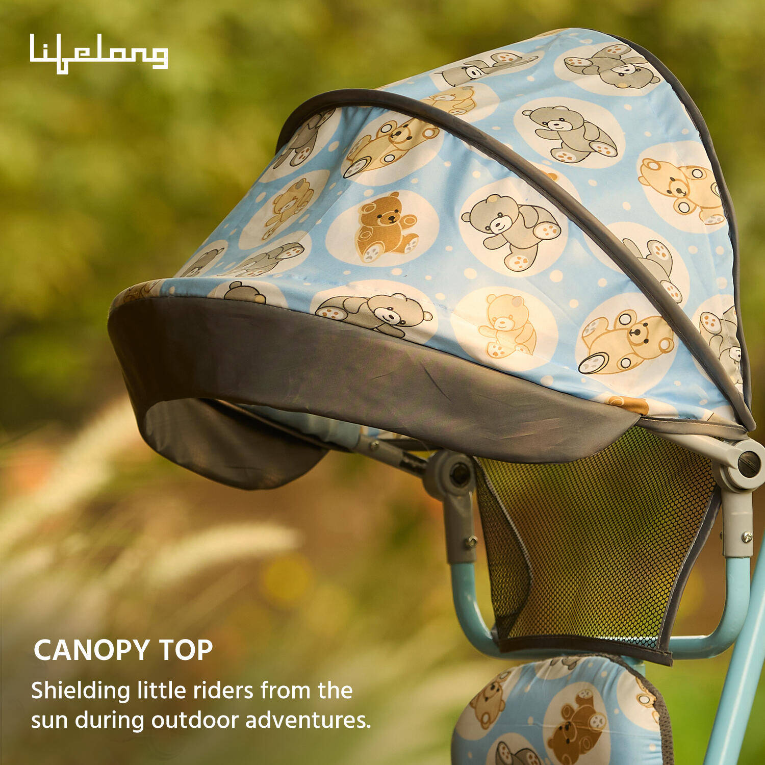 Lifelong Kids Parental Control Tricycle with Hood,Harness,EVA Wheels, Bell & Storage Basket|Baby Trike|Age Group 1 Years to 4 Years Carrying Capacity upto 30 kg -  2