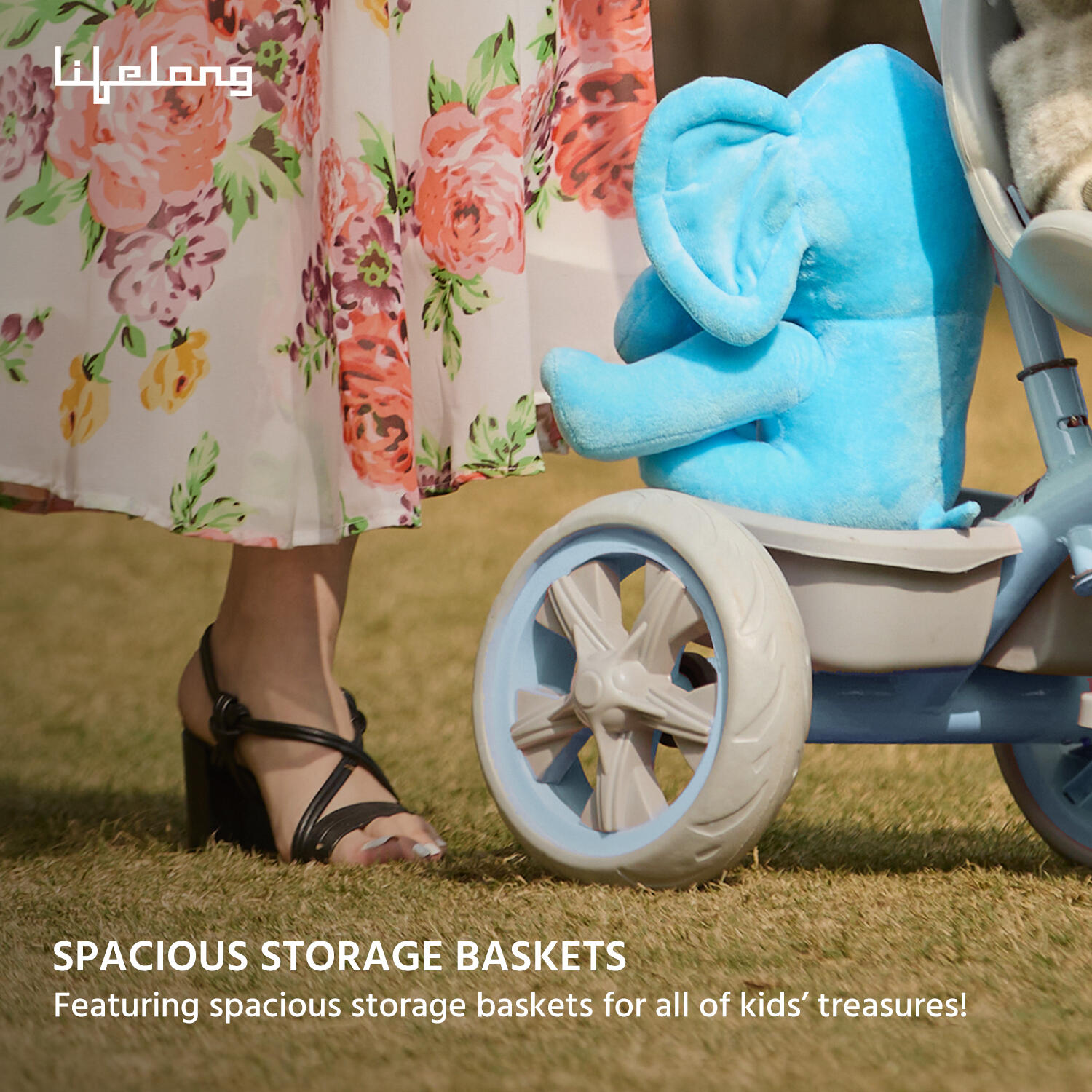 Lifelong Kids Parental Control Tricycle with Hood,Harness,EVA Wheels, Bell & Storage Basket|Baby Trike|Age Group 1 Years to 4 Years Carrying Capacity upto 30 kg