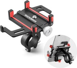 ROCKBROS Support Téléphone Vélo Moto, Rotation 360°, Silicone 3,5 à 6,5 pouces