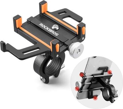 ROCKBROS Support Téléphone Vélo Moto, Rotation 360°, Silicone 3,5 à 6,5 pouces