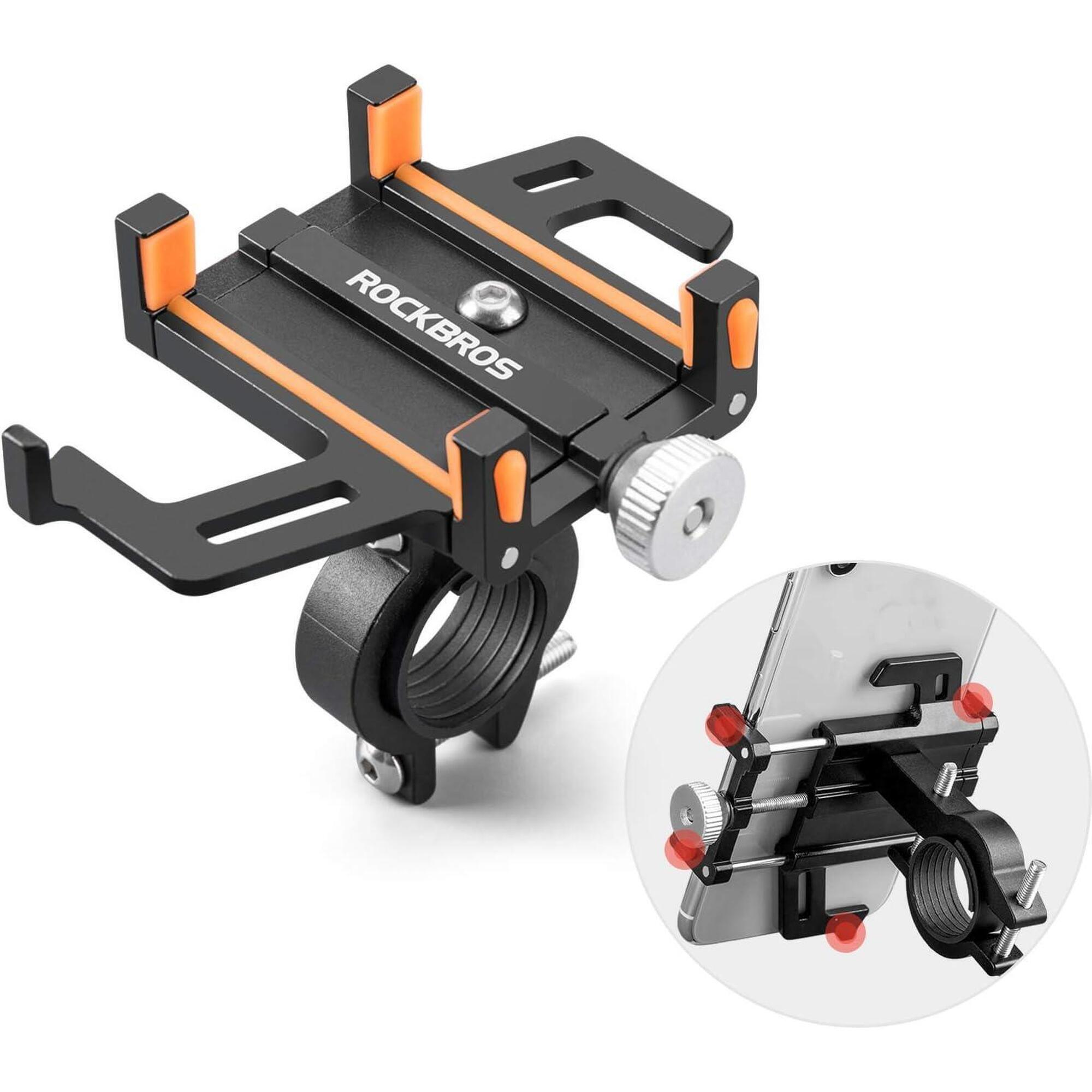 Rockbros - Rockbros Support Téléphone Vélo Moto, Rotation 360°, Silicone 3,5 À 6,5 Pouces - Support Smartphone - Noir|orange - No Size - Decathlon