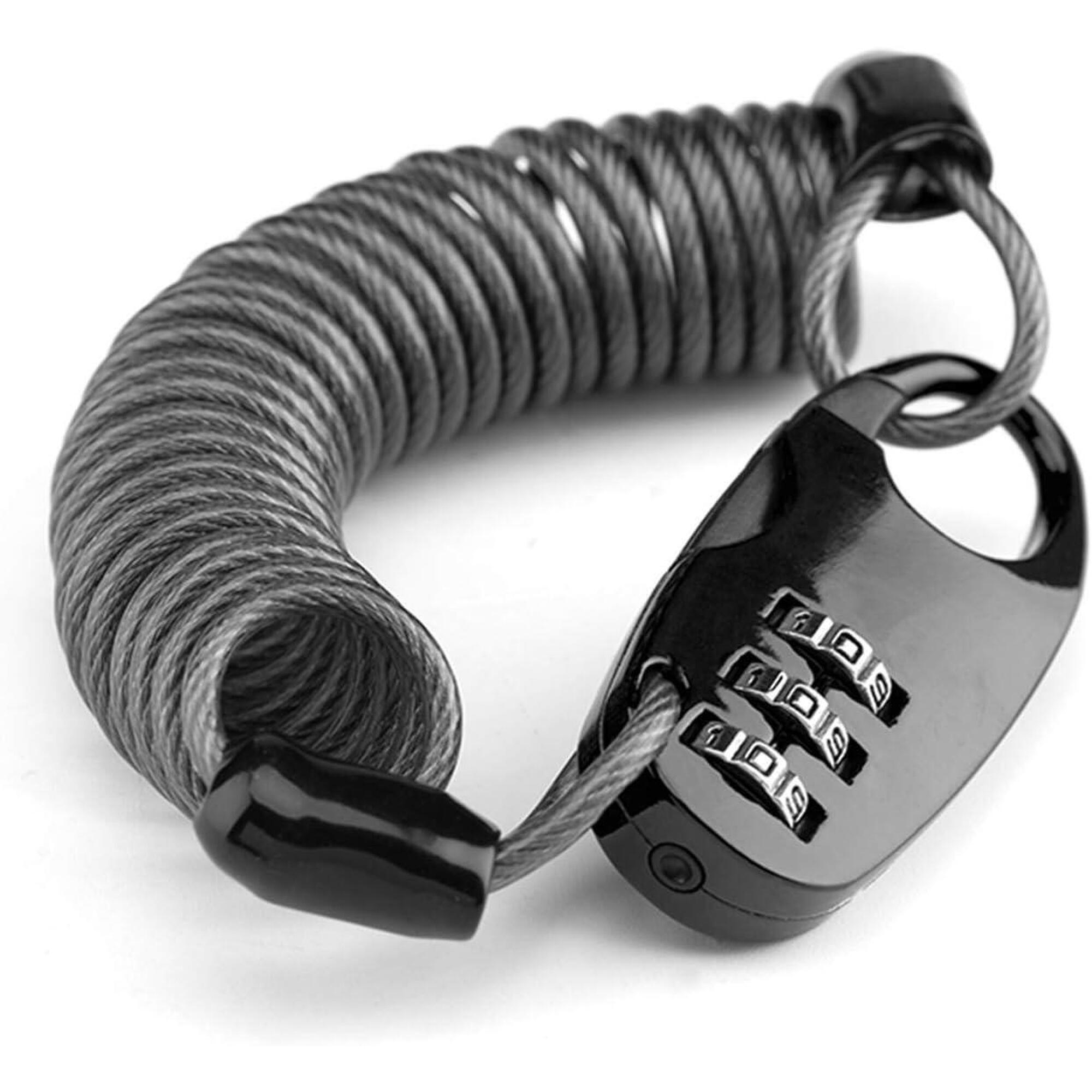 Rockbros - Rockbros Antivol Casque À Code 3 Chiffres, Câble 90 Cm Noir - Verrou - Noir - 90 - Decathlon