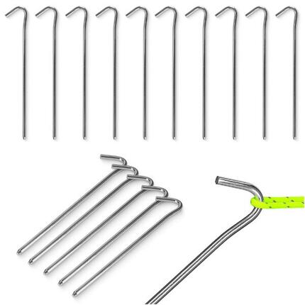 Zeltheringe 10er Set Stahl Erdnägel Bodenanker Camping Zeltzubehör 4FIZJO